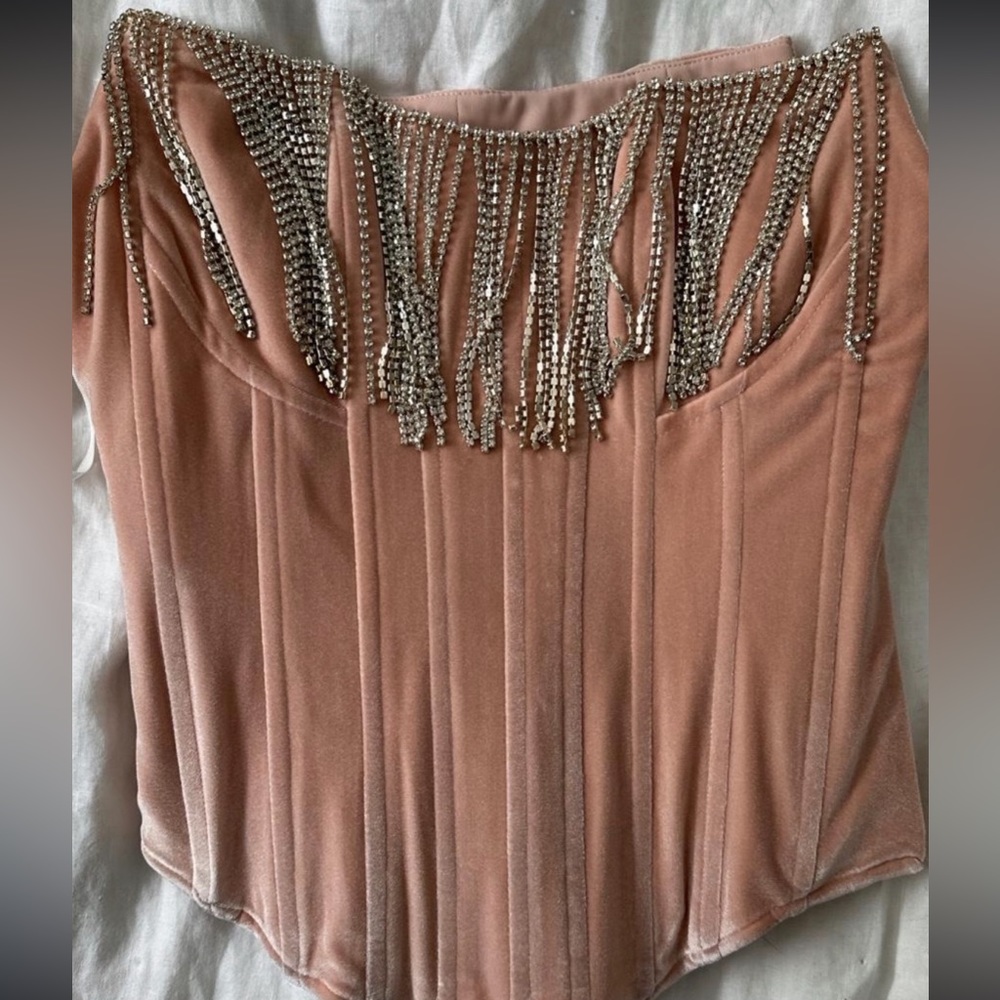 Gorgeous soft pink velvet corset